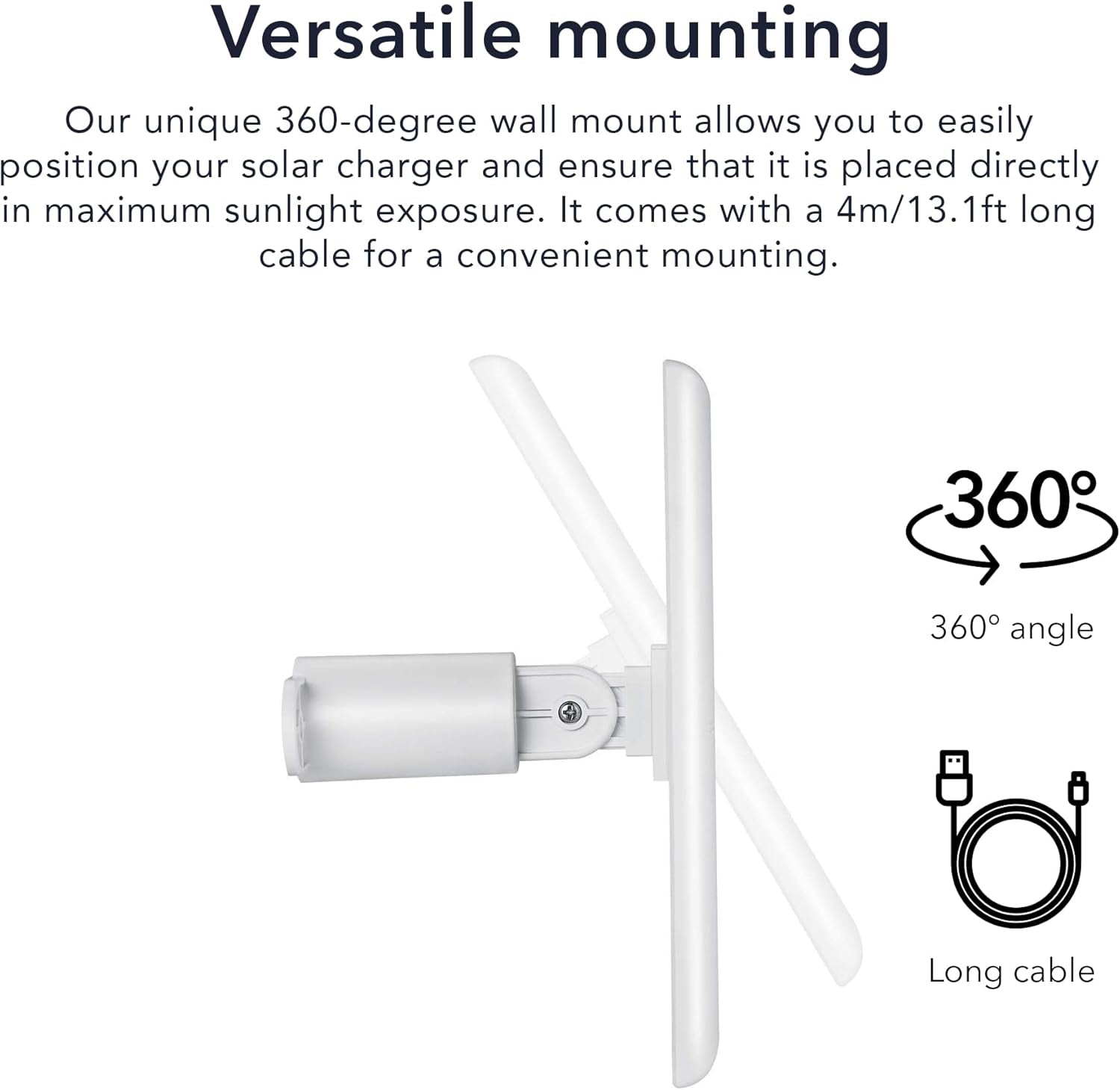 Solar Panel Compatible with Ring Spotlight Cam/Plus/Pro Battery, Stick up Cam/Pro & Outdoor Cam plus Battery - Continuous Power for Ring Surveillance Camera (1-Pack, White)